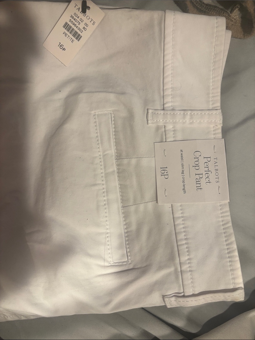 Talbots White Crop Chino Pants